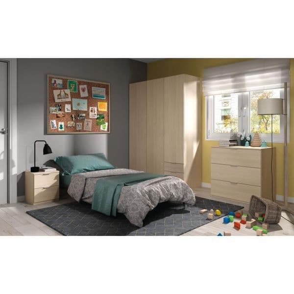 Cairo Oak Effect Compact 3 Door 3 Drawer Space-Saving Wardrobe LCX323R - 3203 Furniture World