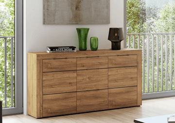 Camar Large Oak Effect 3 Drawer Sideboard K45 - 2706 Furniture World