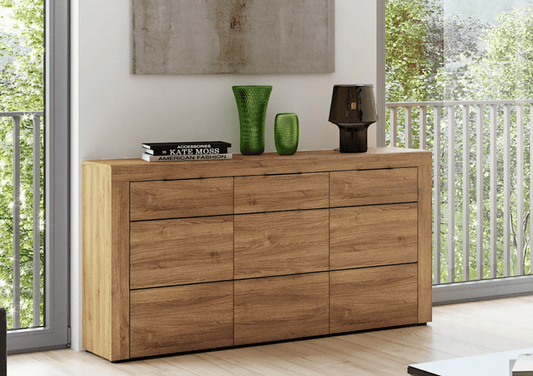 Camar Large Oak Effect 3 Drawer Sideboard K45 - 2706 Furniture World