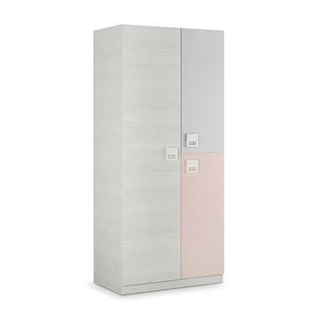 Carlos Grey And Pink 3 Door Slim Narrow Wardrobe - 3262 Furniture World