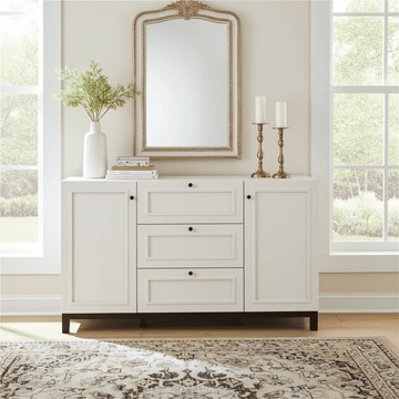 Cassio Cashmere Taupe Panelled Sideboard - 11013523 Furniture World