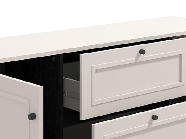 Cassio Cashmere Taupe Panelled Sideboard - 11013523 Furniture World