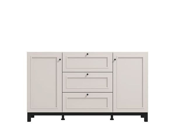 Cassio Cashmere Taupe Panelled Sideboard - 11013523 Furniture World