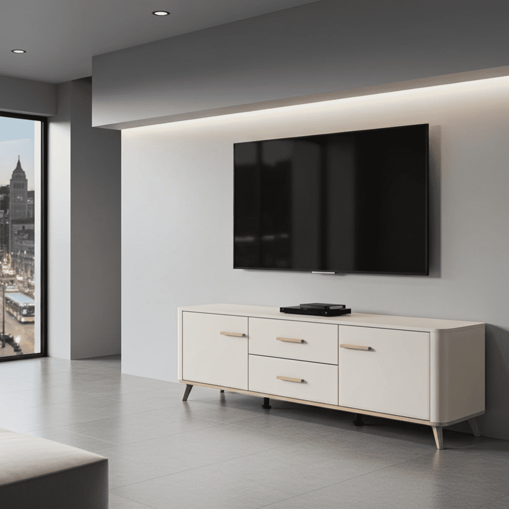 Dariqon Cashmere And Oak Effect 154cm TV Unit - 11014453 Furniture World