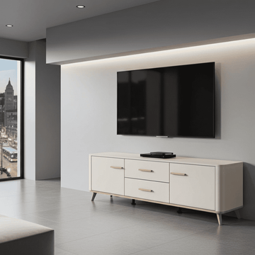 Dariqon Cashmere And Oak Effect 154cm TV Unit - 11014453 Furniture World