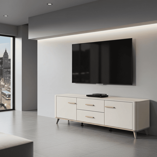 Dariqon Cashmere And Oak Effect 154cm TV Unit - 11014453 Furniture World