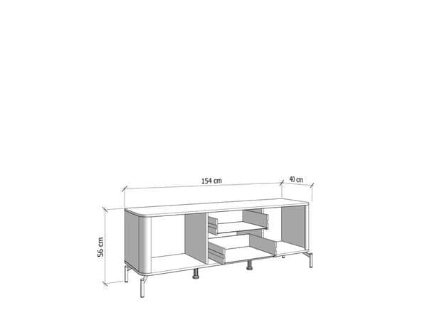 Dariqon Cashmere And Oak Effect 154cm TV Unit - 11014453 Furniture World