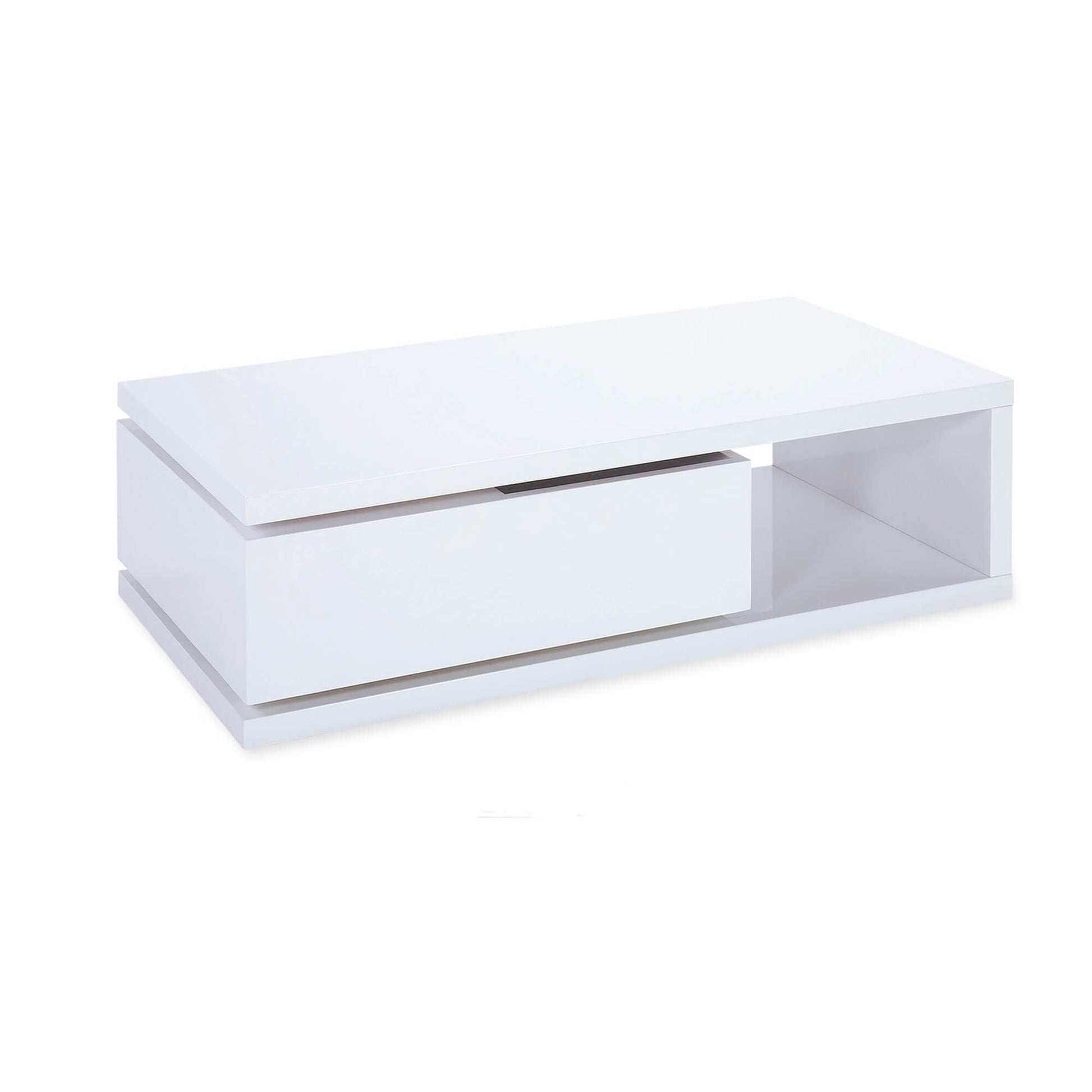Hugh High Gloss White Movable Coffee Table | Modern Living Room Table Furniture World