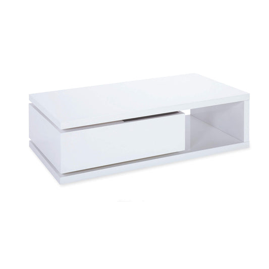 Hugh High Gloss White Movable Coffee Table | Modern Living Room Table Furniture World