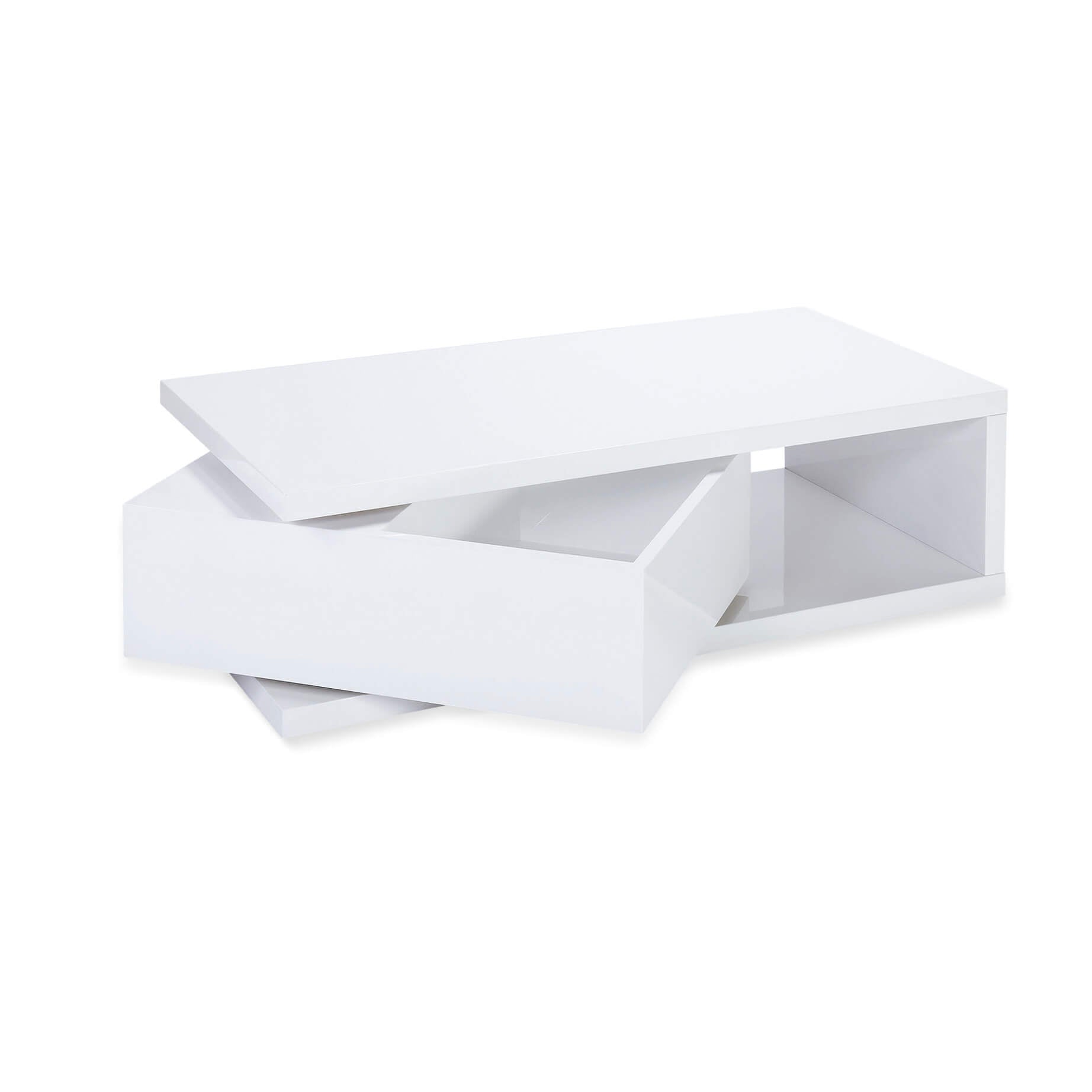 Hugh High Gloss White Movable Coffee Table | Modern Living Room Table Furniture World