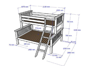 LUCCA Triple Bunk Bed Furniture World