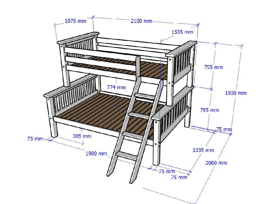 LUCCA Triple Bunk Bed Furniture World