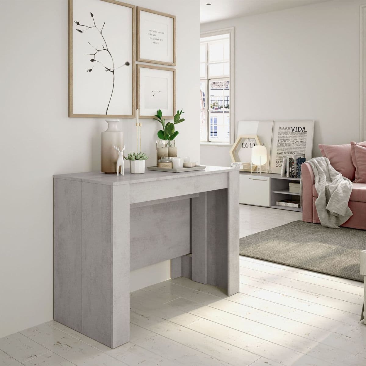 Luiz Concrete Grey Effect Large Extending Dining Table - 2603 Furniture World