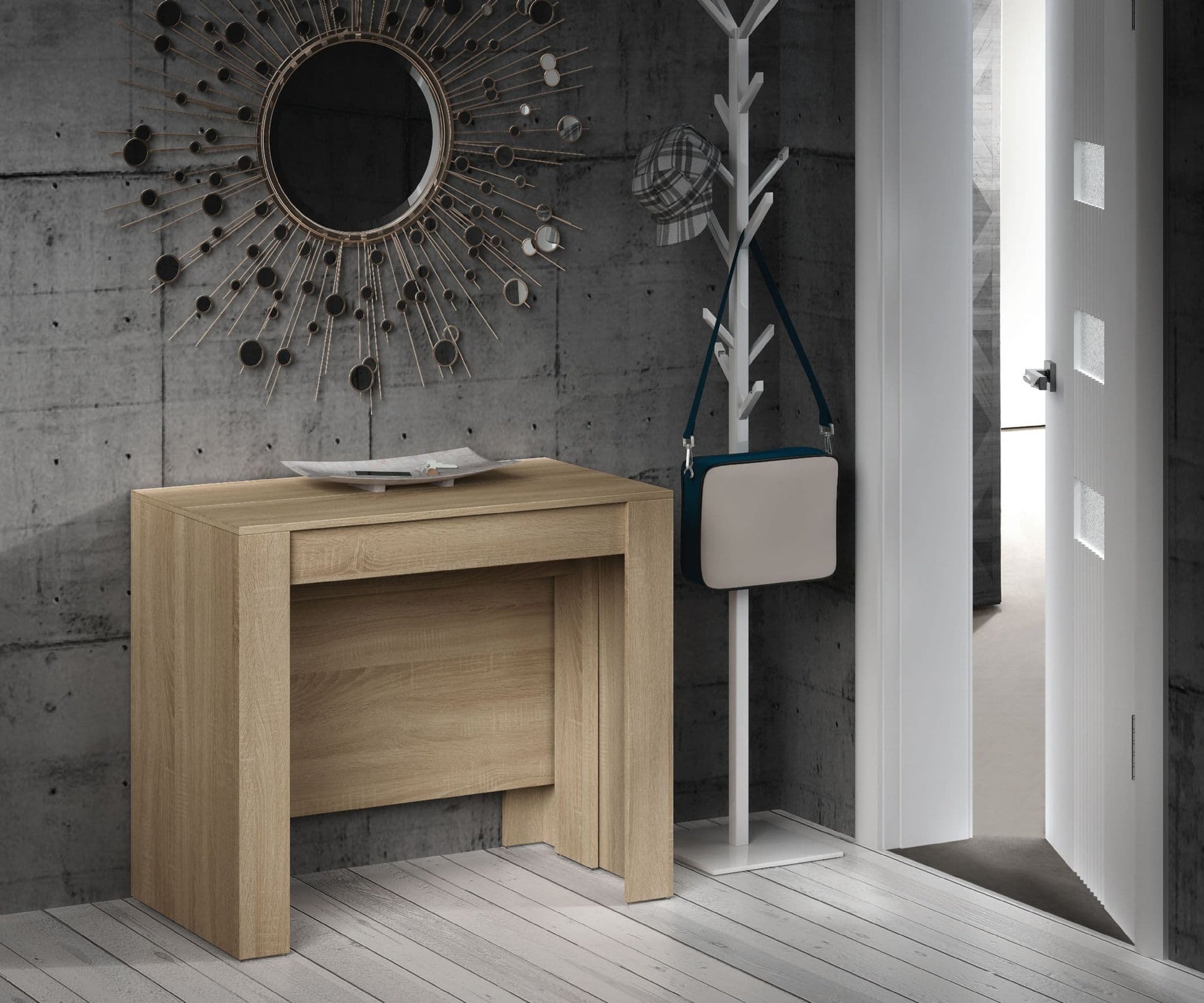 Luiz Extending Dining Table Oak Effect - 2604 Furniture World