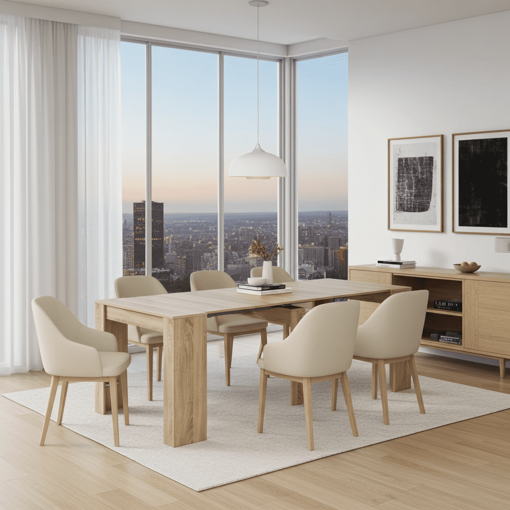 Luiz Extending Dining Table Oak Effect - 2604 Furniture World