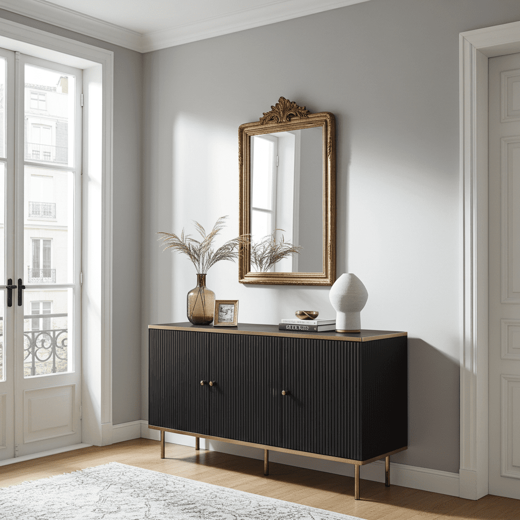 Maison Black And Gold 3 Door Sideboard - 3146 Furniture World