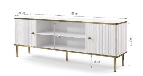 Maison White And Gold TV Unit - 3147 Furniture World