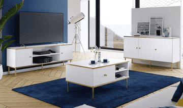 Maison White And Gold TV Unit - 3147 Furniture World