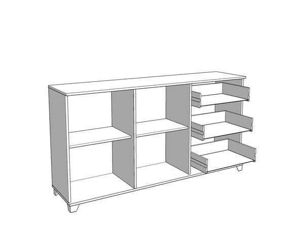 Merlot White Gloss And Warm Oak Effect Sideboard - 11012059 Furniture World