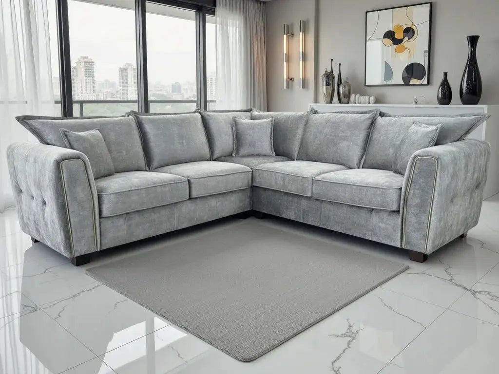 Serena Sofa Grey Large Corner Furniture World