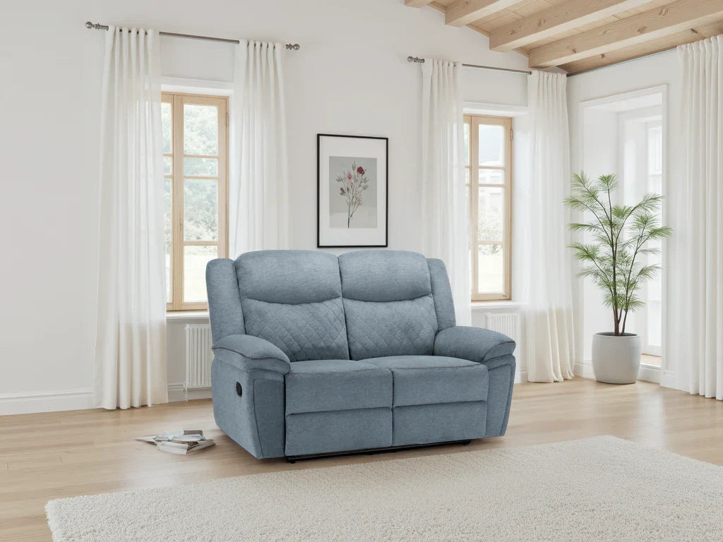Myra Recliner Sofa Grey Fabric 2 Seater Furniture World