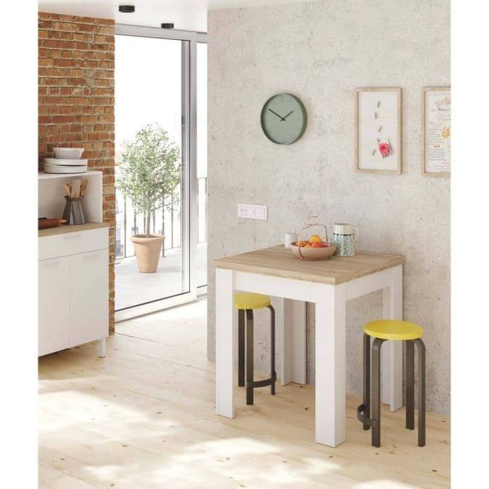 Riccardo White And Light Oak Effect Small Extending Dining Table - 3242 Furniture World