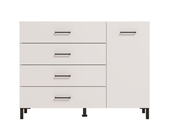 Romero White 1 Door 4 Drawer Sideboard Storage Unit - 11012347 Furniture World