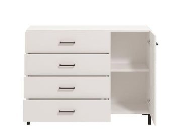 Romero White 1 Door 4 Drawer Sideboard Storage Unit - 11012347 Furniture World