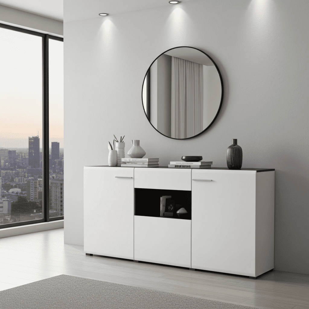 Royce White 3 Door Sideboard - 11008632 Furniture World