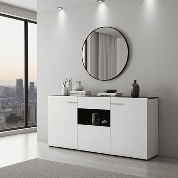 Royce White 3 Door Sideboard - 11008632 Furniture World
