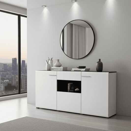 Royce White 3 Door Sideboard - 11008632 Furniture World