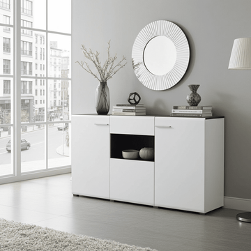 Royce White 3 Door Sideboard - 11008632 Furniture World