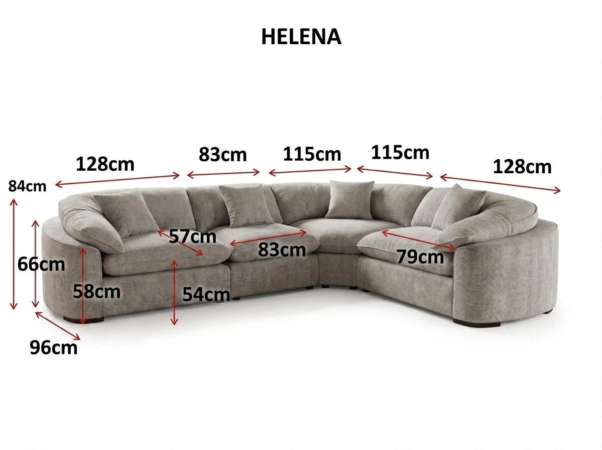 Helena Grey Large Corner Sofa Furniture World