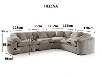 Helena Grey Large Corner Sofa Furniture World