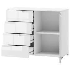 Santino White High Gloss Narrow Sideboard S5 - 2618 Furniture World