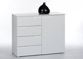 Santino White High Gloss Narrow Sideboard S5 - 2618 Furniture World