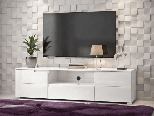 Santino White High Gloss TV Cabinet S9 - 2623 Furniture World