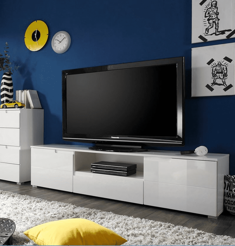 Santino White High Gloss TV Cabinet S9 - 2623 Furniture World
