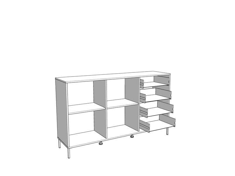 Vilamoura Artisan Oak Effect And Black Sideboard - 11013378 Furniture World