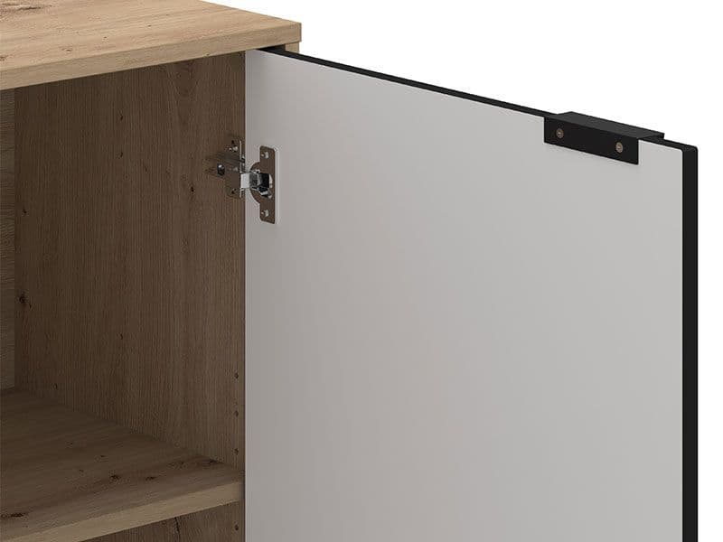 Vilamoura Artisan Oak Effect And Black Small Sideboard - 11013747 Furniture World